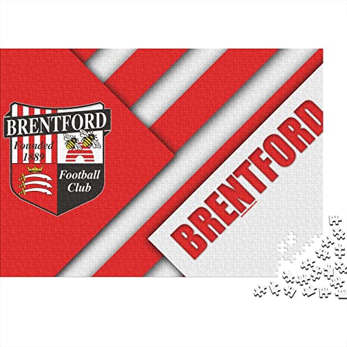 Brentford Logo 500 Teile Puzzles for Erwachsene Fußball Premium Wooden Gifts Large Puzzles Educational Game Toy Gift for Wall Decoration Birthday Present 500pcs (52x38cm) von HESHS