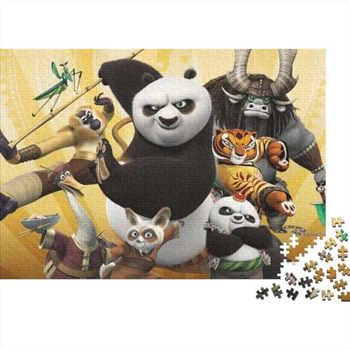 Cartoon 500 Teile Puzzle Für Erwachsene - Schwieriges Holzlegespiel, Mentales Training,Kung_Fu Panda Bunte Fliesen Dekoration, Familientaugliches Geschenk 500pcs (52x38cm) von HESHS