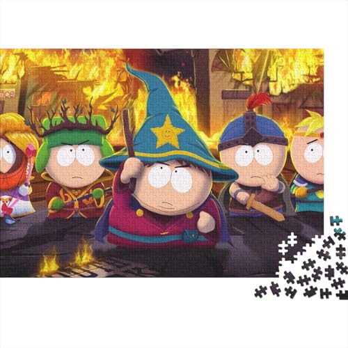 Cartoon 500 Teile Puzzle Für Erwachsene - Schwieriges Holzlegespiel, Mentales Training,South Park Bunte Fliesen Dekoration, Familientaugliches Geschenk 500pcs (52x38cm) von HESHS