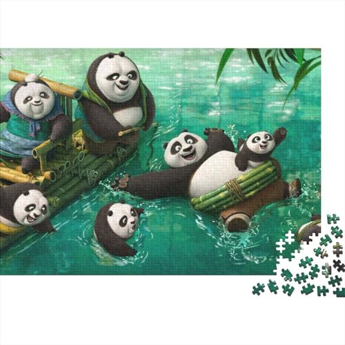 Cartoon 500 Teile Schwieriges Holzpuzzle Kung_Fu Panda - Premium Puzzle Für Erwachsene, Familientaugliches Geschicklichkeitsspiel, Kreative Wanddekoration Geschenk 500pcs (52x38cm) von HESHS