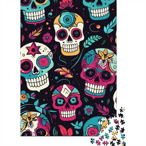 Cartoon Skull Puzzle 1000-teilige Schwer Puzzle Spielzeug Lernspiel Impossible Herausforderung Spielzeug Für Erwachsene Und Kinder in Bewährter 1000pcs (75x50cm) von HESHS