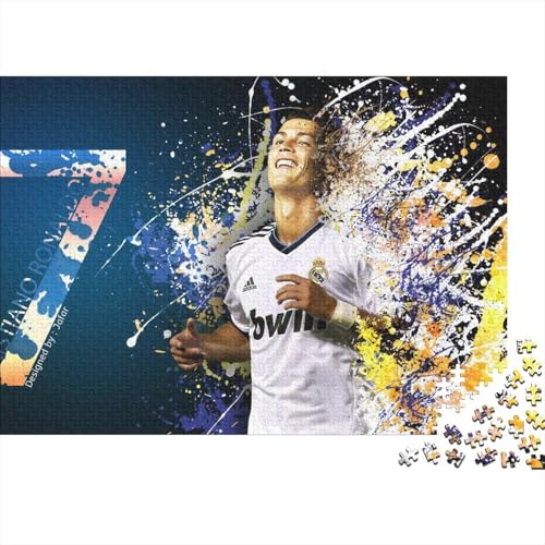 Cristiano Ronaldo Puzzle 1000 Teile Schwer Puzzle Spielzeug Lernspiel Impossible CR7 Fußball Herausforderungsspielzeug Für Erwachsene Und Kinder Ab 12 Jahren 38x26cm/1000pcs von HESHS