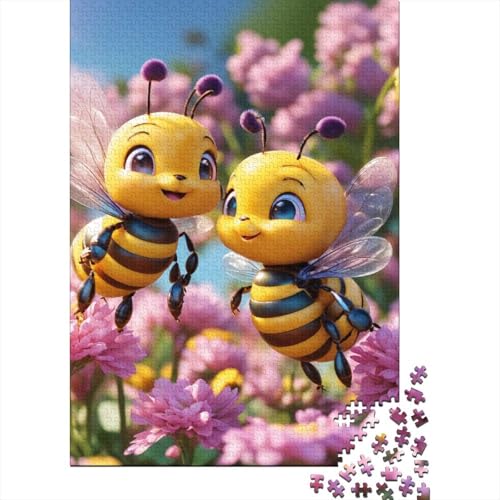 Cute Bee Puzzle 1000-teilige Schwer Puzzle Spielzeug Lernspiel Impossible Cute Animals Herausforderung Spielzeug Für Erwachsene Und Kinder Ab 12 Jahren 1000pcs (75x50cm) von HESHS