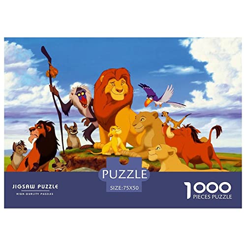 Der König der Löwen Puzzle 1000 Teile,Cartoon Puzzles Für Erwachsene,Impossible Puzzle,Geschicklichkeitsspiel Für Die Ganze Familie,Legespiel Home Dekoration Puzzles 1000pcs (75x50cm) von HESHS