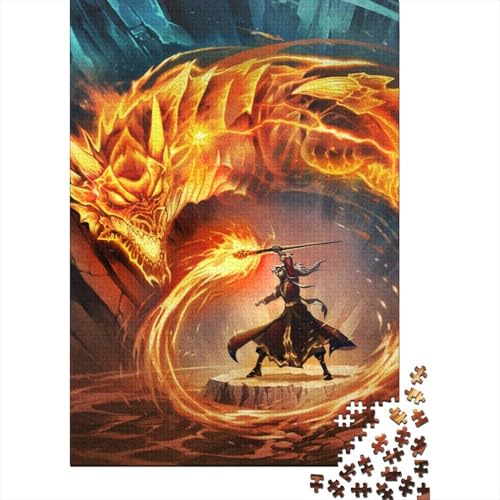 Dragon Puzzle 1000 Teile Schwer Puzzle Spielzeug Lernspiel Impossible Cool Herausforderung Spielzeug Für Erwachsene Und Kinder Ab 14 Jahren 1000pcs (75x50cm) von HESHS