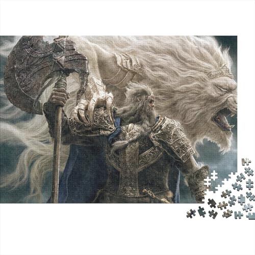 Elden Ring Holz Puzzle 500 Teile Für Erwachsene - Unmögliches Legespiel, Stressabbau Spielzeug,Game Premium Home Dekoration, 500pcs (52x38cm) von HESHS