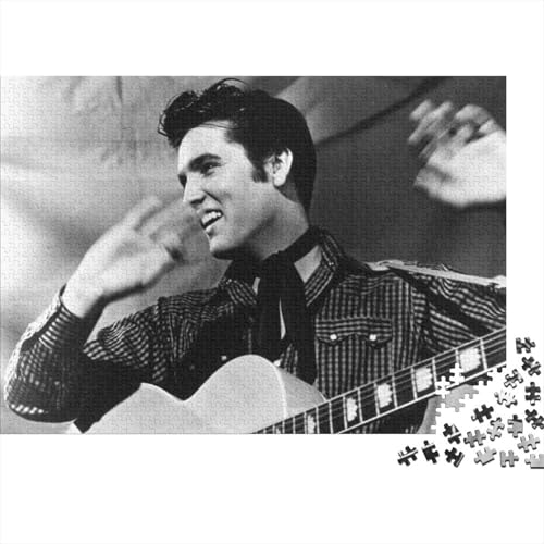 Elvis Presley Puzzles 1000 Teile Schwer Puzzle Spielzeug Pädagogisches Spiel Impossible The King Herausforderung Spielzeug Für Erwachsene Und Kinder in Bewährter 70x50cm/1000pcs von HESHS