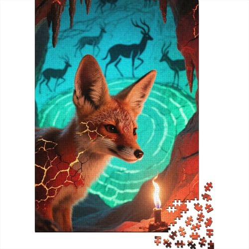 Fennec Fox Puzzle 1000 Teile Schwer Puzzle Spielzeug Lernspiel Impossible Cute Herausforderung Spielzeug Für Erwachsene Und Kinder Ab 12 Jahren 1000pcs (75x50cm) von HESHS