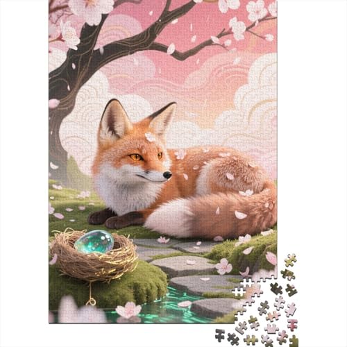 Fox Puzzle 1000 Teile Schwer Puzzle Spielzeug Lernspiel Impossible Cute Herausforderung Spielzeug Für Erwachsene Kinder 1000pcs (75x50cm) von HESHS