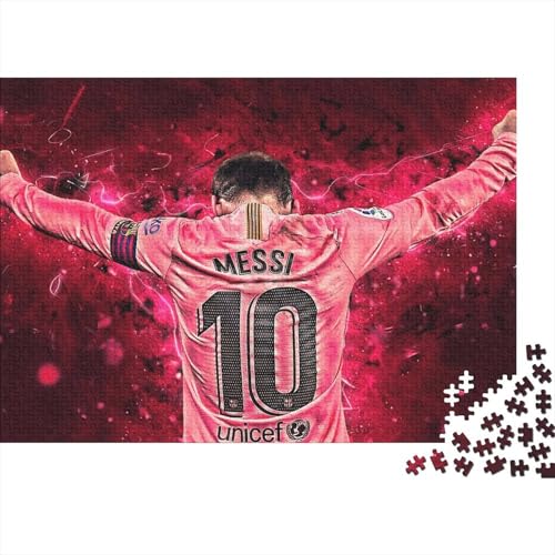 Fußball 500 Teile Puzzle Für Erwachsene - Schwieriges Holzlegespiel, Mentales Training,Messi Bunte Fliesen Dekoration, Familientaugliches Geschenk 500pcs (52x38cm) von HESHS