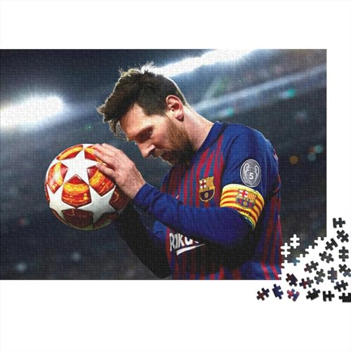 Fußball 500 Teile Schwieriges Holzpuzzle Messi - Premium Puzzle Für Erwachsene, Familientaugliches Geschicklichkeitsspiel, Kreative Wanddekoration Geschenk 500pcs (52x38cm) von HESHS