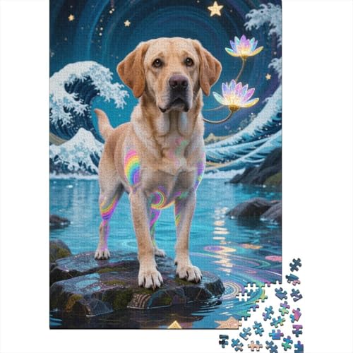 Golden Retriever Puzzles 1000 Teile Schwer Puzzle Spielzeug Lernspiel Impossible Cute Herausforderung Spielzeug Für Erwachsene Und Kinder in Bewährter 1000pcs (75x50cm) von HESHS