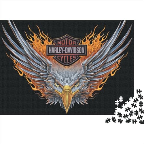 Harley_David_Son 500 Teile Premium Holz Puzzle Für Erwachsene - Herausforderndes Geschicklichkeitsspiel,Moto Entspannendes Legespiel Für Familie, Wanddekoration Geschenk 500pcs (52x38cm) von HESHS