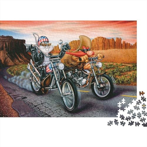 Harley_David_Son 500-Teile Premium Holzpuzzle - Moto Unmögliches Puzzle Für Erwachsene, Pädagogisches Familienspiel, Hochwertige Wandkunst Geschenkidee 500pcs (52x38cm) von HESHS