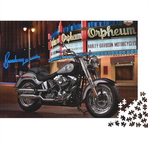 Harley_David_Son 500-Teile Premium Holzpuzzle - Moto Unmögliches Puzzle Für Erwachsene, Pädagogisches Familienspiel, Hochwertige Wandkunst Geschenkidee 500pcs (52x38cm) von HESHS