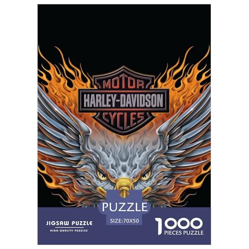 Harley_David_Son Puzzle 1000 Teile Schwer Puzzle Spielzeug Lernspiel Impossible Moto Herausforderungsspielzeug Für Erwachsene Und Kinder Ab 12 Jahren 70x50cm/1000pcs von HESHS