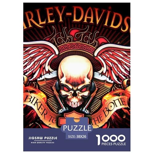 Harley_David_Son Puzzle 1000-teilige Schwer Puzzle Spielzeug Pädagogisches Spiel Impossible Moto Herausforderungsspielzeug Für Erwachsene Und Kinder Ab 12 Jahren 38x26cm/1000pcs von HESHS