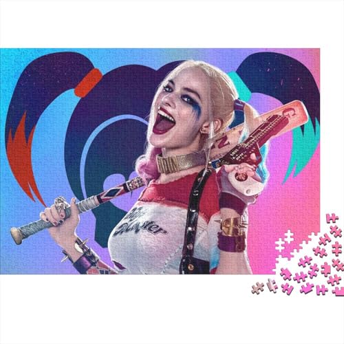 Harley Quinn 500-Teile Premium Holzpuzzle - Joker Unmögliches Puzzle Für Erwachsene, Pädagogisches Familienspiel, Hochwertige Wandkunst Geschenkidee 500pcs (52x38cm) von HESHS