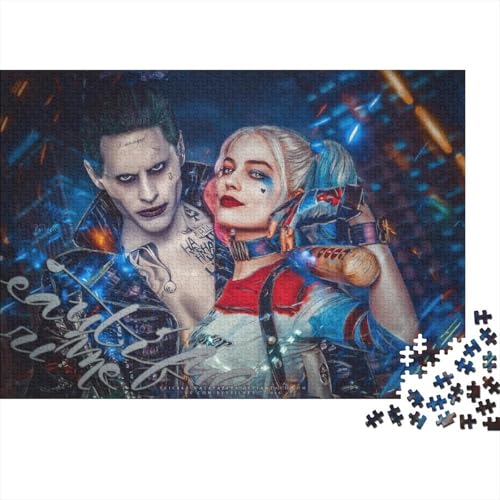Harley Quinn 500 Teile Puzzle Für Erwachsene - Schwieriges Holzlegespiel, Mentales Training,Joker Bunte Fliesen Dekoration, Familientaugliches Geschenk 500pcs (52x38cm) von HESHS