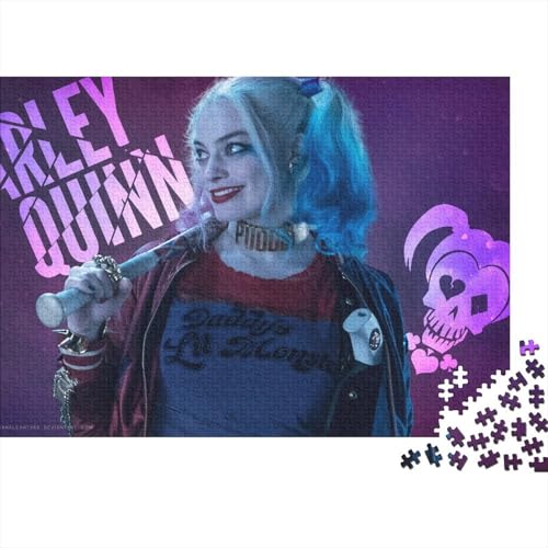 Joker 1000-Teile Premium Holzpuzzle - Harley Quinn Unmögliches Puzzle Für Erwachsene, Pädagogisches Familienspiel, Hochwertige Wandkunst Geschenkidee 1000pcs (75x50cm) von HESHS