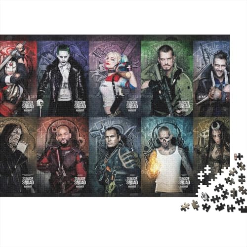 Joker 500-Teile Premium Holzpuzzle - Harley Quinn Unmögliches Puzzle Für Erwachsene, Pädagogisches Familienspiel, Hochwertige Wandkunst Geschenkidee 500pcs (52x38cm) von HESHS