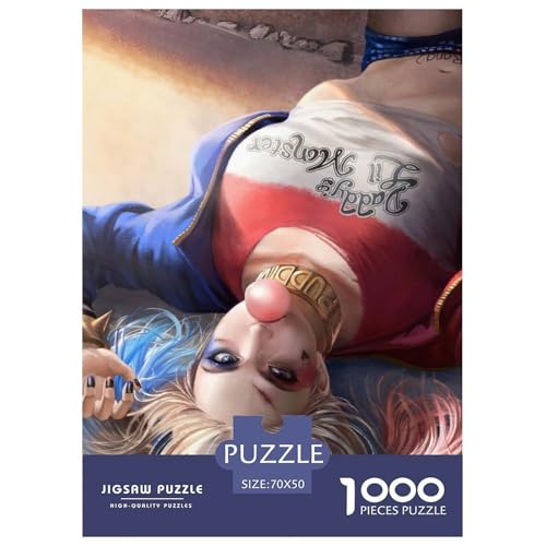 Joker Puzzles 1000 Teile Schwer Puzzle Spielzeug Lernspiel Impossible Harley_Quinn Herausforderung Spielzeug Für Erwachsene Und Kinder Ab 12 Jahren 70x50cm/1000pcs von HESHS