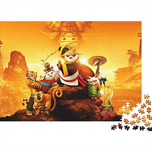 Kung Fu Panda Puzzle 1000 Teile,Puzzles Für Erwachsene,Unmögliches Puzzles Spielzeug, Bunte Fliesen Spiel,Cartoon 1000 Puzzle Dekoration Jugendliche Geschenke Puzzle 1000pcs (75x50cm) von HESHS