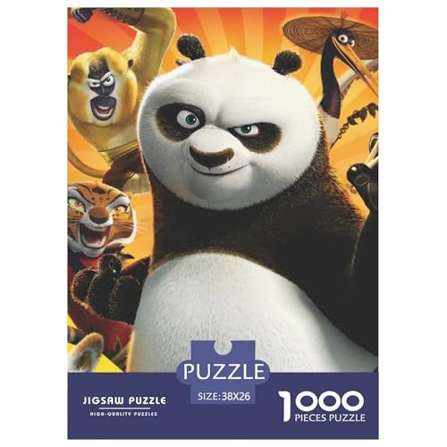 Kung_Fu Panda Puzzle 1000-teilige Schwer Puzzle Spielzeug Lernspiel Impossible Cartoon Herausforderungsspielzeug Für Erwachsene Und Kinder Ab 12 Jahren 38x26cm/1000pcs von HESHS