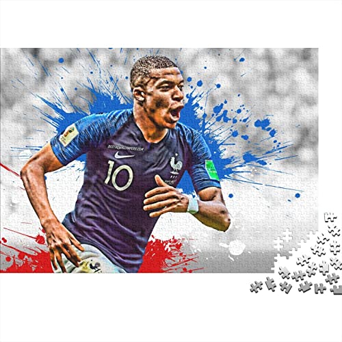 Kylian Mbappé 500 Teile Puzzles for Erwachsene Fußball Premium Wooden Gifts Large Puzzles Educational Game Toy Gift for Wall Decoration Birthday Present 500pcs (52x38cm) von HESHS