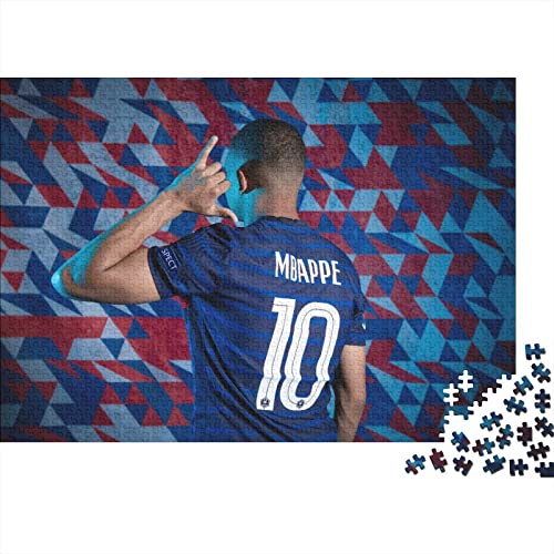 Kylian Mbappé Premium Holz Puzzles 300 Teile Fußball,Geburtstagsgeschenk,Geschenke Für Frauen,Wandkunst Für Erwachsene Und Jugendliche Schwierige Und Herausforderung Geschenke 300pcs (40x28cm) von HESHS