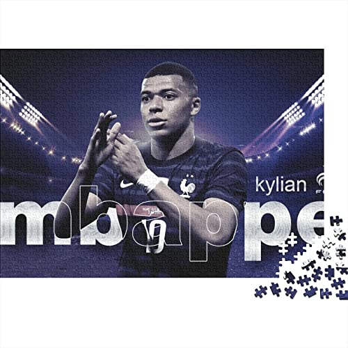 Kylian Mbappé Premium Holz Puzzles 500 Teile Fußball,Geburtstagsgeschenk,Geschenke Für Frauen,Wandkunst Für Erwachsene Und Jugendliche Schwierige Und Herausforderung Geschenke 500pcs (52x38cm) von HESHS