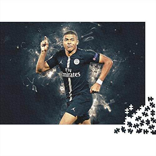 Kylian Mbappé Premium Holz Puzzles 500 Teile Fußball,Geburtstagsgeschenk,Geschenke Für Frauen,Wandkunst Für Erwachsene Und Jugendliche Schwierige Und Herausforderung Geschenke 500pcs (52x38cm) von HESHS