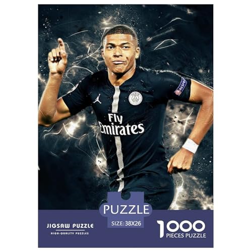 Kylian Mbappé Puzzles 1000 Teile Schwer Puzzle Spielzeug Lernspiel Impossible Fußball Herausforderungsspielzeug Für Erwachsene Kinder 38x26cm/1000pcs von HESHS