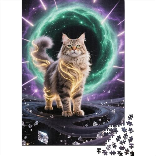 Maine Coon Puzzles 1000 Teile Schwer Puzzle Spielzeug Lernspiel Impossible Cartoon Art Herausforderung Spielzeug Für Erwachsene Und Kinder Ab 14 Jahren 1000pcs (75x50cm) von HESHS