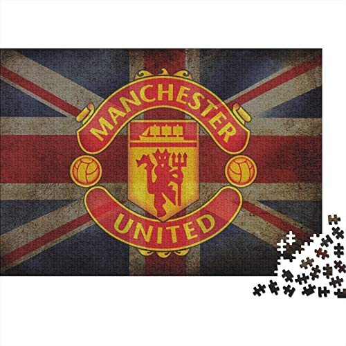 Man Utd Logo 300 Teile Puzzles for Erwachsene Fußball Premium Wooden Gifts Large Puzzles Educational Game Toy Gift for Wall Decoration Birthday Present 300pcs (40x28cm) von HESHS