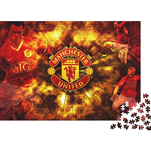 Man Utd Logo 300 Teile Puzzles for Erwachsene Fußball Premium Wooden Gifts Large Puzzles Educational Game Toy Gift for Wall Decoration Birthday Present 300pcs (40x28cm) von HESHS