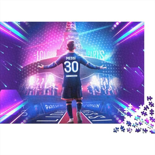 Messi Holzpuzzle 500 Teile Für Erwachsene & Jugendliche - Fußball Unmögliches Puzzle Spielzeug, Pädagogisches Geduldspiel, Premium Geburtstagsgeschenk 500pcs (52x38cm) von HESHS