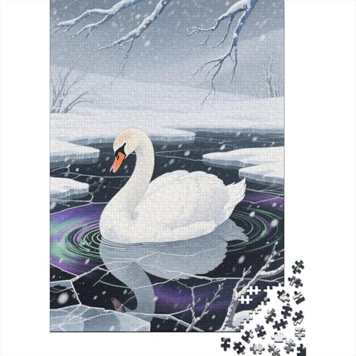 Mute Swan Puzzle 1000 Teile Schwer Puzzle Spielzeug Lernspiel Impossible Cartoon Art Herausforderung Spielzeug Für Erwachsene Kinder 1000pcs (75x50cm) von HESHS