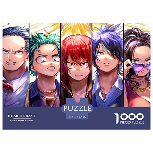 My Hero Academia Puzzle Für Erwachsene,Puzzle 1000 Teile Herausforderndes Puzzles Anime,Geschicklichkeitsspiel Für Die Ganze Familie,Bunte Fliesen Spielzeug Spiel,Geschenke 1000pcs (75x50cm) von HESHS