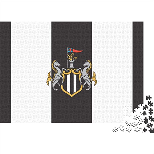 Newcastle United Logo Premium Holz Puzzles 1000 Teile Fußball,Geburtstagsgeschenk,Geschenke Für Frauen,Wandkunst Für Erwachsene Und Jugendliche Schwierige Geschenke 1000pcs (75x50cm) von HESHS