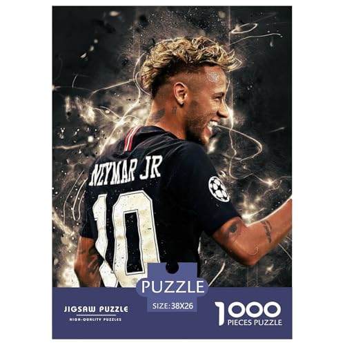Neymar Puzzle 1000 Teile Schwer Puzzle Spielzeug Lernspiel Impossible Fußball Herausforderung Spielzeug Für Erwachsene Und Kinder Ab 12 Jahren 38x26cm/1000pcs von HESHS