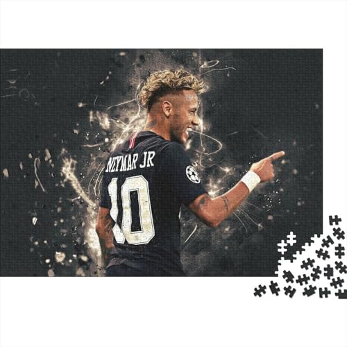 Neymar Puzzle 1000 Teile Schwer Puzzle Spielzeug Lernspiel Impossible Fußball Herausforderungsspielzeug Für Erwachsene Und Kinder Ab 12 Jahren 38x26cm/1000pcs von HESHS