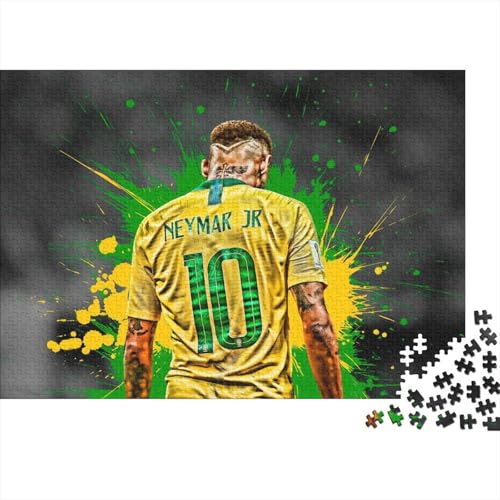 Neymar Puzzle 1000 Teile Schwer Puzzle Spielzeug Lernspiel Impossible Fußball Herausforderungsspielzeug Für Erwachsene Und Kinder Ab 14 Jahren 70x50cm/1000pcs von HESHS