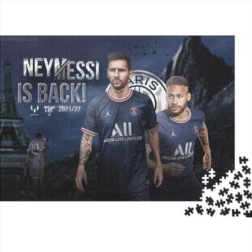 Neymar Puzzle 1000-teilige Schwer Puzzle Spielzeug Pädagogisches Spiel Impossible Fußball Herausforderungsspielzeug Für Erwachsene Und Kinder Ab 12 Jahren 38x26cm/1000pcs von HESHS