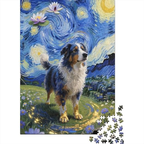 Old English Sheepdog Puzzle 1000 Teile Schwer Puzzle Spielzeug Pädagogisches Spiel Impossible Cartoon Art Herausforderungsspielzeug Für Erwachsene Und Kinder Ab 12 Jahren 1000pcs (75x50cm) von HESHS