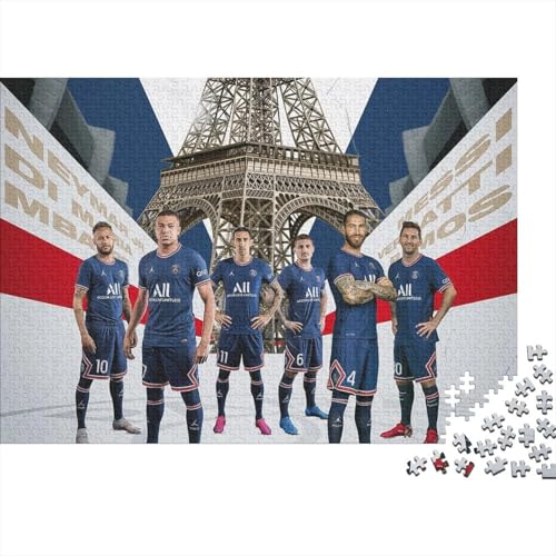 PSG Puzzles 1000 Teile Schwer Puzzle Spielzeug Lernspiel Impossible Kylian Mbappé Fußball Star Herausforderung Spielzeug Für Erwachsene Und Kinder in Bewährter 70x50cm/1000pcs von HESHS