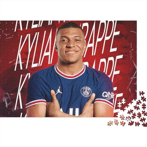 PSG Puzzles 1000 Teile Schwer Puzzle Spielzeug Pädagogisches Spiel Impossible Kylian Mbappé Fußball Star Herausforderungsspielzeug Für Erwachsene Und Kinder Ab 12 Jahren 70x50cm/1000pcs von HESHS