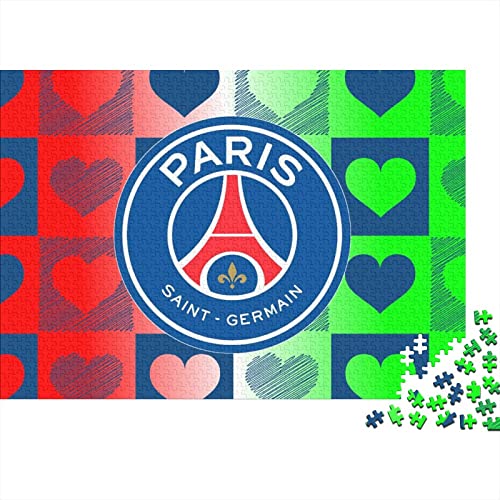Paris Saint-Germain PSG Logo 500 Teile Puzzles,holzpuzzle Puzzles Spiel,Entspannung Puzzle Spiele,mentale Übung Puzzle,Fußball Für Jugendliche Und Erwachsene Geschenke 500pcs (52x38cm) von HESHS