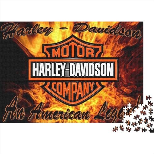 Premium Harley_David_Son 500 Teile Puzzle Aus Holz Moto - Herausforderndes Geschicklichkeitsspiel Für Erwachsene, Entspannende Wandkunst, Hochwertiges Geschenk 500pcs (52x38cm) von HESHS