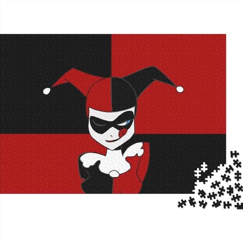Premium Harley Quinn 500 Teile Puzzle Aus Holz Joker - Herausforderndes Geschicklichkeitsspiel Für Erwachsene, Entspannende Wandkunst, Hochwertiges Geschenk 500pcs (52x38cm) von HESHS